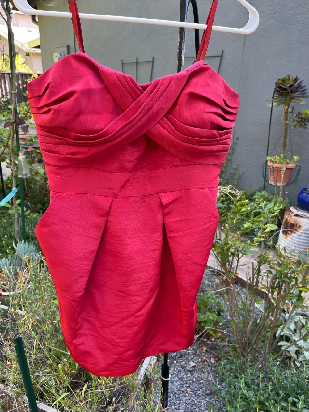 BCBGeneration Rose Red Pleated Cocktail Dress - Picture 2 of 5